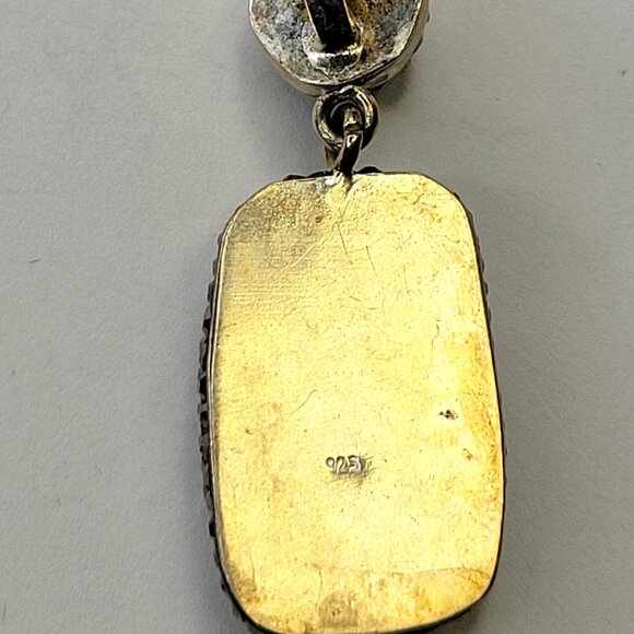 Silver Druzy and Marcasite Pendant - Picture 7 of 14